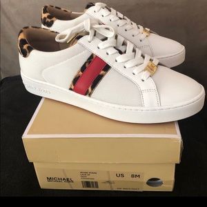 irving python embossed stripe leather sneaker